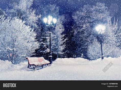 Winter Night Landscape Image And Photo Free Trial Bigstock