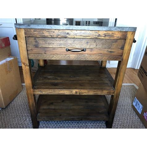 Kitchen island extend by 43 inches with pocketed leaf. Crate & Barrel Bluestone Reclaimed Wood Small Kitchen ...