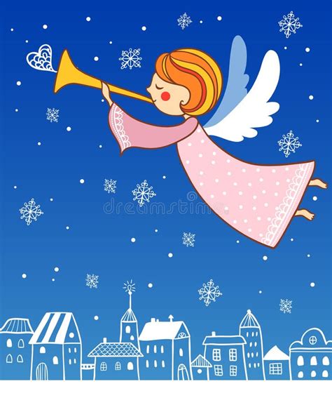 Christmas Angel Stock Vector Illustration Of Little 35524372