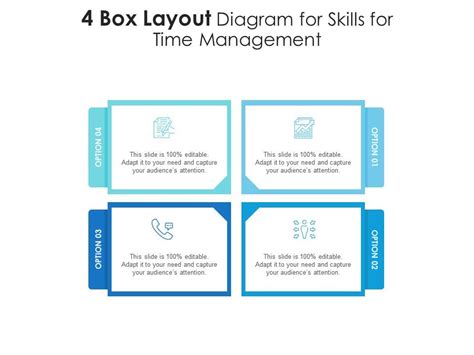 4 Box Layout Diagram For Skills For Time Management Infographic