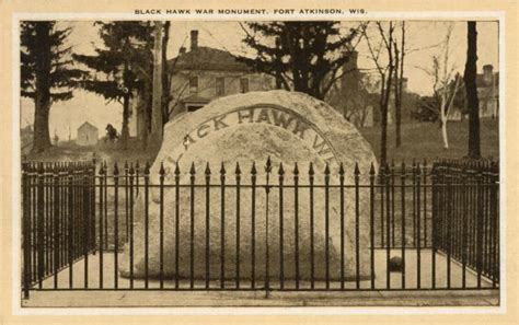 Black Hawk War Monument Postcard Wisconsin Historical Society