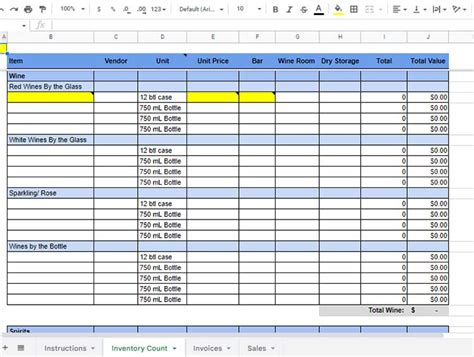 Free Bar Inventory Spreadsheet Templates How To Use Them