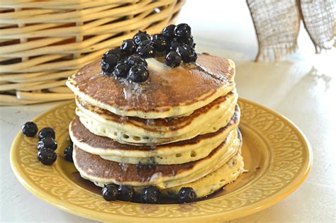 Sour Cream Pancakes With Blueberry Maple Syrup