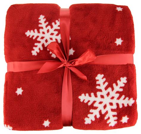 Christmas Throw Blanket Festive Fleece Plush And Cosy Snowflake Nordic