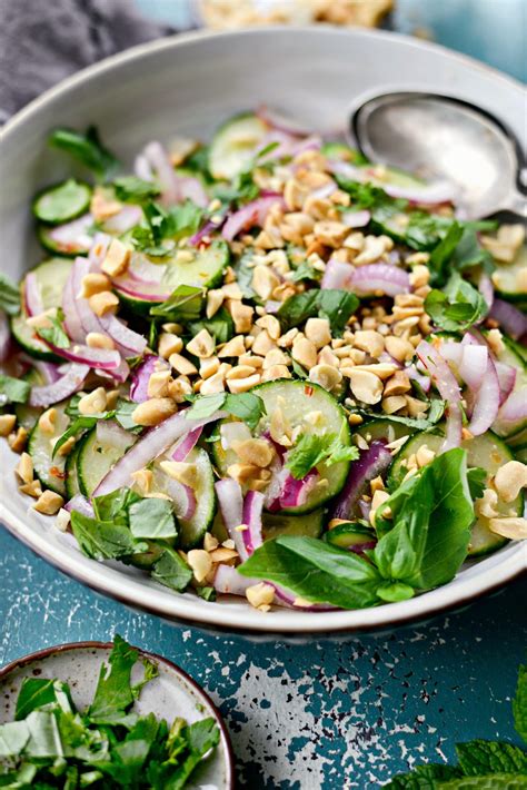 · thai chicken salad recipe…it's virtually impossible to stop eating this delicious, healthy salad! Thai Cucumber Salad Recipe - Simply Scratch