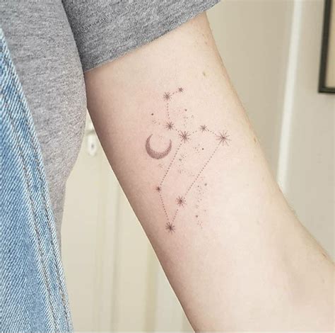 Leo Constellation Moon Tattoos Geometric Tattoo Body Art