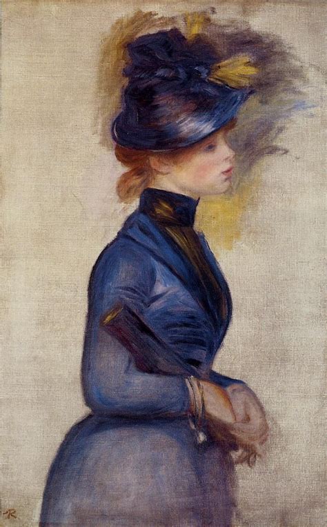 Pierre Auguste Renoir Young Woman In Bright Blue At The Conservatory