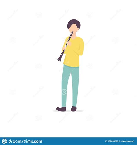 Clarinete Saxophone Trumpet Flute And Trombon Cartoon Vector