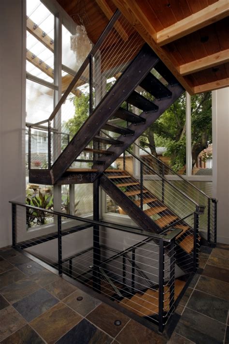 The Modern Steel Staircase Inside And Outside For Amazing Design
