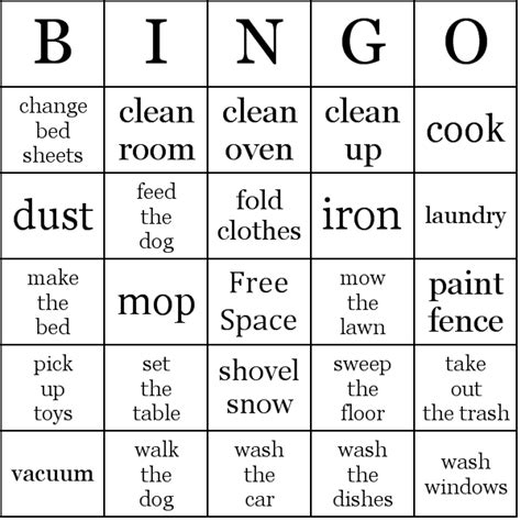 Chore Bingo Card You Can Make Your Own They Came Up