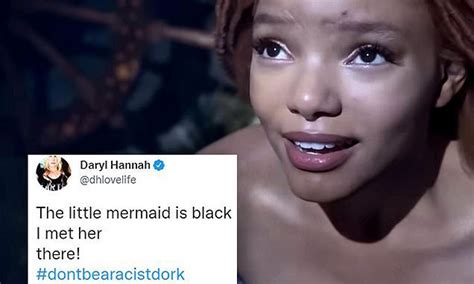 the little mermaid is black splash star daryl hannah shows her support for halle bailey