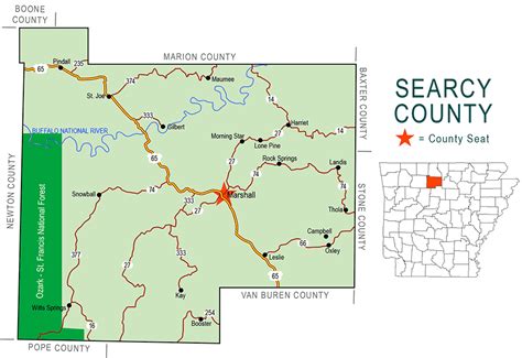Searcy County Map Encyclopedia Of Arkansas