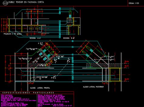 Tensile Double Crossing Dwg Block For Autocad Designs Cad