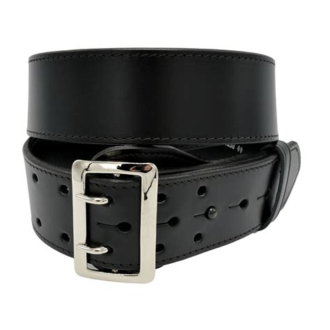 Perfect Fit Sam Browne Duty Belt Black Leather Size 28 60 Police