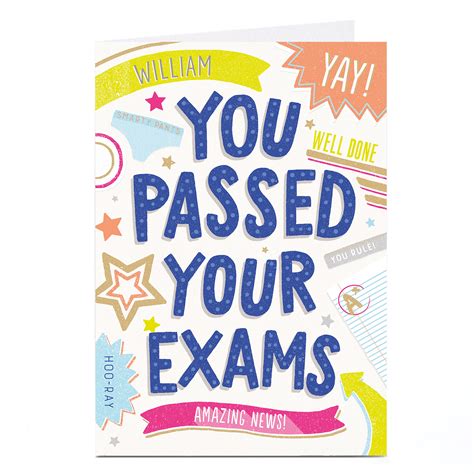 Buy Personalised You Passed Card Amazing Exam News For Gbp 179 499 Card Factory Uk