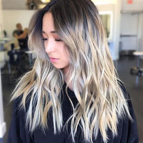 Avoid rose gold if you have a ruddy complexion. this shade of blonde | Balayage asian hair