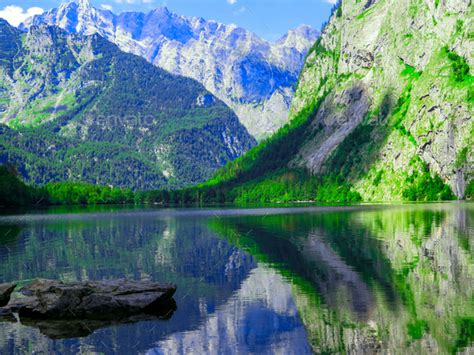 Lake Obersee Berchtesgaden Bavaria Germany Nature Landscape