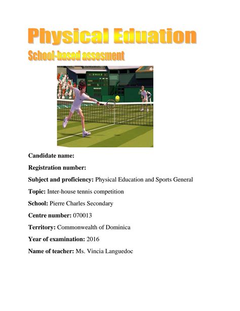 Solution Physical Education Pe School Based Assessment Sba