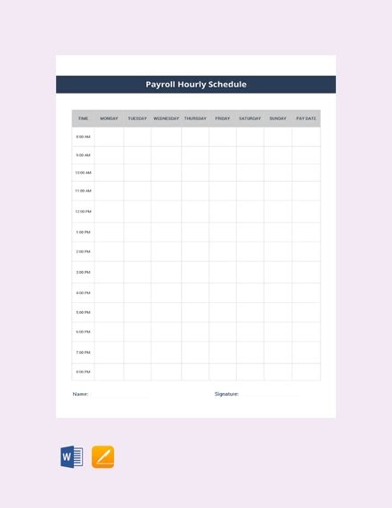 Hourly Template Excel Templates