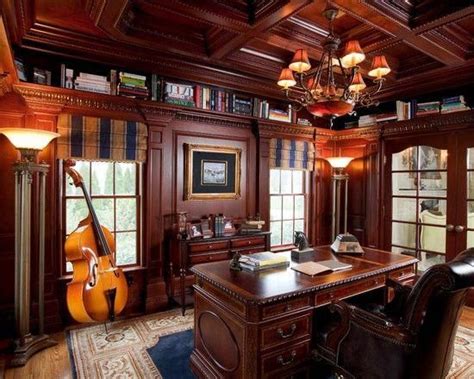 Traditional Home Office Decorating Ideas For Men With Glaring