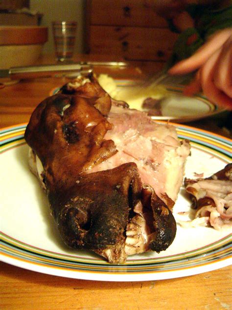 Svið Traditional Icelandic Food Sheep Head Burned And Then Boiled