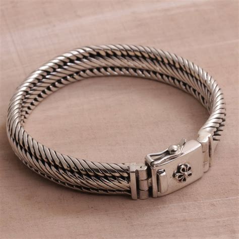 Artisan Crafted Sterling Silver Braided Bracelet From Bali Eternal