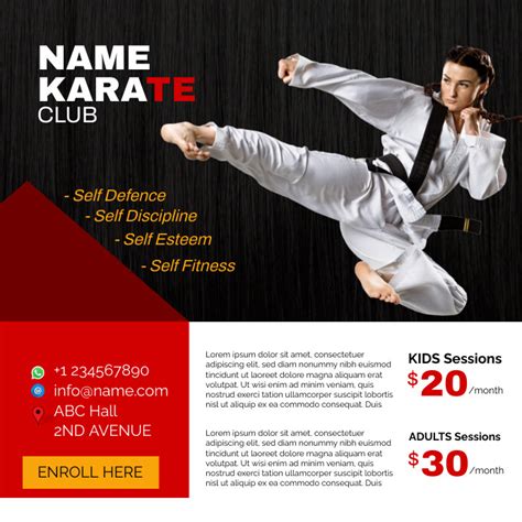 Karate Ad Template Postermywall