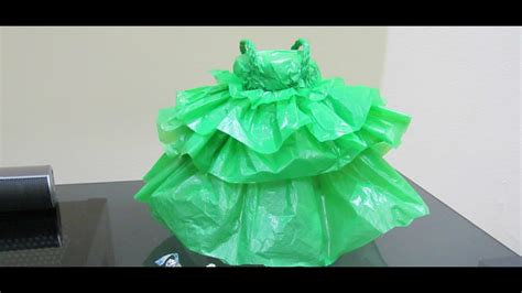 How To Make Doll Dress With Plastic Bag Youtube