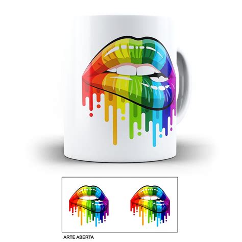 No mês de junho é celebrado o orgulho da comunidade lgbtqia+, trazendo ainda reflexões sobre a importância do respeito e da igualdade. Caneca arco iris boca bandeira lgbtqia+ no Elo7 | Me da de ...