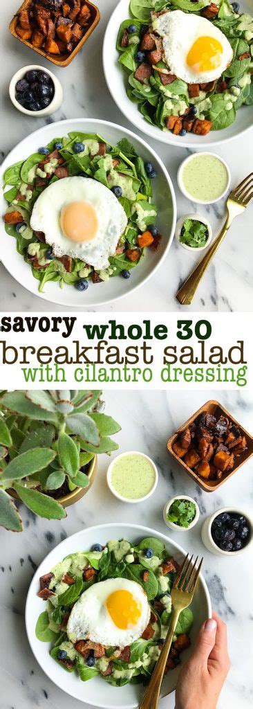 Savory Breakfast Salad Creamy Cilantro Jalapeño Dressing Whole30