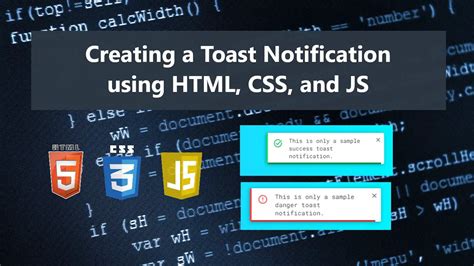 Creating A Custom Toast Notification Using Html Css And Js Tutorial