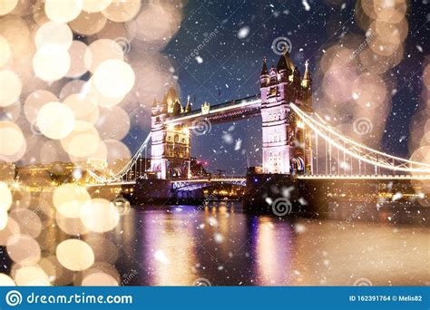 Snowing In London Winter In The City Stock Photo Image