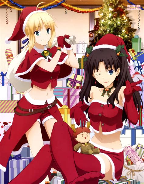 fate stay night anime girls fate series saber tohsaka rin christmas wallpapers hd desktop