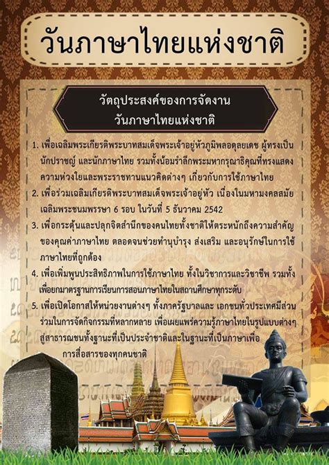 2 เมษายน 2563 วันอนุรักษ์มรดกไทย / วันคล้ายวันพระราชสมภพ กรมสมเด็จพระเทพรัตนฯ วันภาษาไทยแห่งชาติ 29 กรกฎาคม 2563 - โรงเรียนพิบูลประชา ...