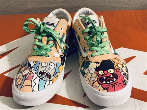 Vans X Rick And Morty Custom Hand Painted Canvas Shoes For Sale In