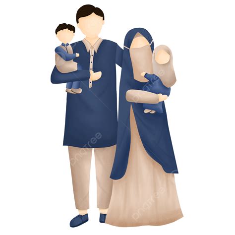 Keluarga Kembar Muslim Yang Bahagia Keluarga Bahagia Keluarga Muslim Keluarga Kembar Png