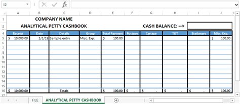 Petty Cash Book Template Excel Software Accountant