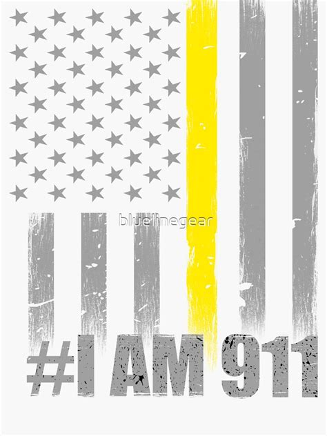 911 Dispatcher Thin Gold Line Flag I Am 911 Sticker For Sale By