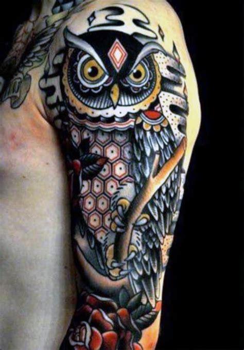 Owl tattoo designs are very unique and stylish as compared to other designs, no thing is it traditional owl tattoos or contemporary owl tattoos. 80 Geometric Owl Tattoo Designs For Men - Shape Ink Ideas