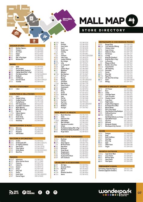 Some info about you yes, i would like to receive email newsletters Shopping Mall Map | Wonderpark Shopping Centre