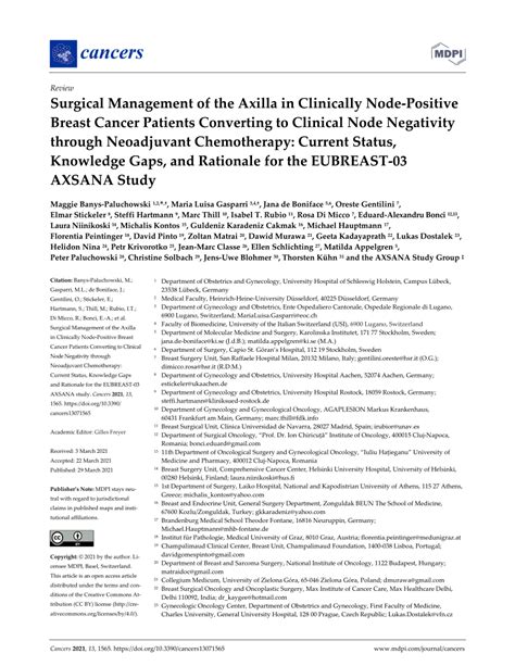 Pdf Surgical Management Of The Axilla In Clinically Node Positive