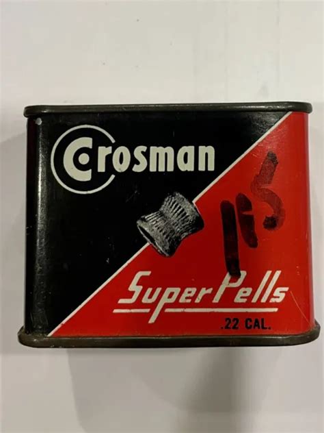 Vintage Crosman Super Pells Cal Air Pistol Rifle Full Metal Tin