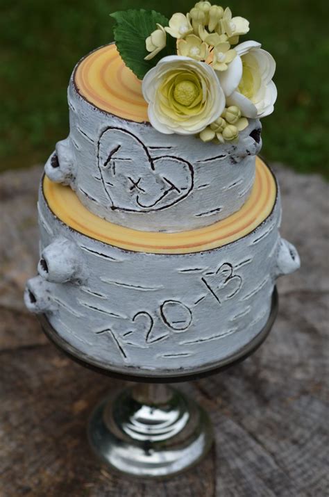 14 Best Images About Birch Bark Wedding Cakes On Pinterest