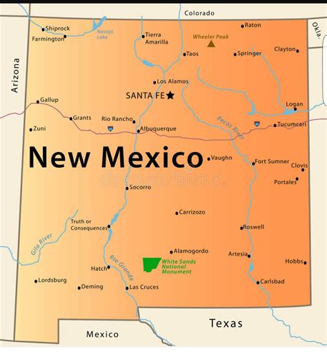 New Mexico Map With Cities And Rivers World Map