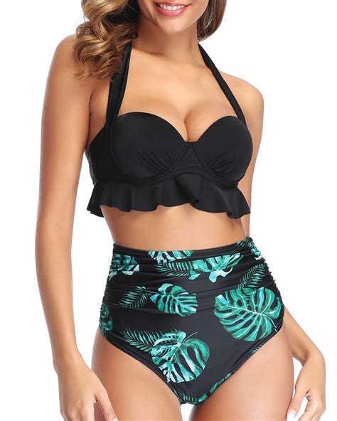 Tempt Me Women Two Piece Push Up Swimsuit Bikini Set High Waisted