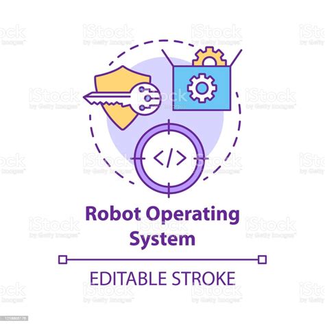 Icône Concept De Système Dexploitation Robotisée Robotics Logiciel Idée Illustration De Ligne