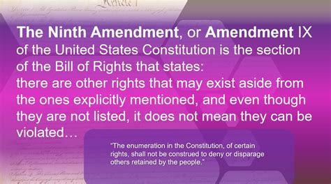 Ninth Amendment To The United States Constitution The Bill Of Rights