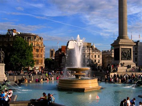 Trafalgar Square In London On A Sunday Afternoon