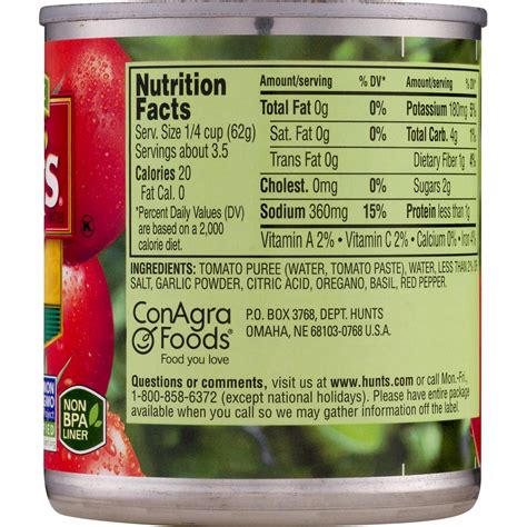 Our homemade spaghetti meat sauce is simple to make and tastes incredible. Hunts Tomato Sauce Nutrition Data - NutritionWalls