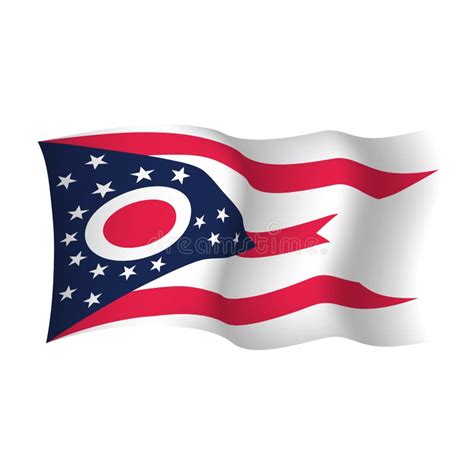 Ohio Waving Vector Flag Vector Illustration Stock Vector